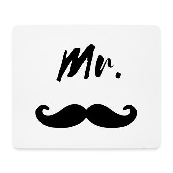 Mr Moustache Mister Bart Beard cool Geschenk - Mousepad (Querformat) - Weiß - Vorne