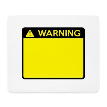 Warning Sign (2 colour) - Mouse Pad (horizontal) - white - Front