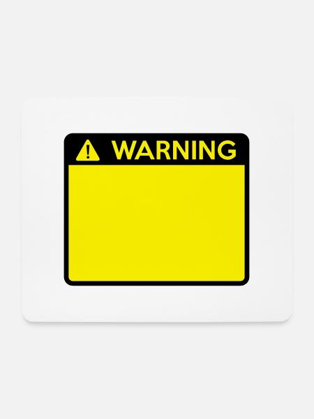 Warning Sign (2 colour) - Mouse Pad (horizontal) - white
