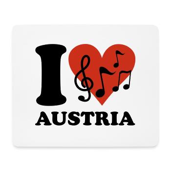 I love Austria - Mousepad (Querformat) - Weiß - Vorne
