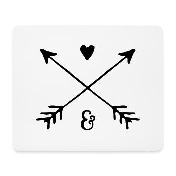 Partner-Wappen / Pfeile & Herz / personalisiert - Mousepad (Querformat) - Weiß - Vorne