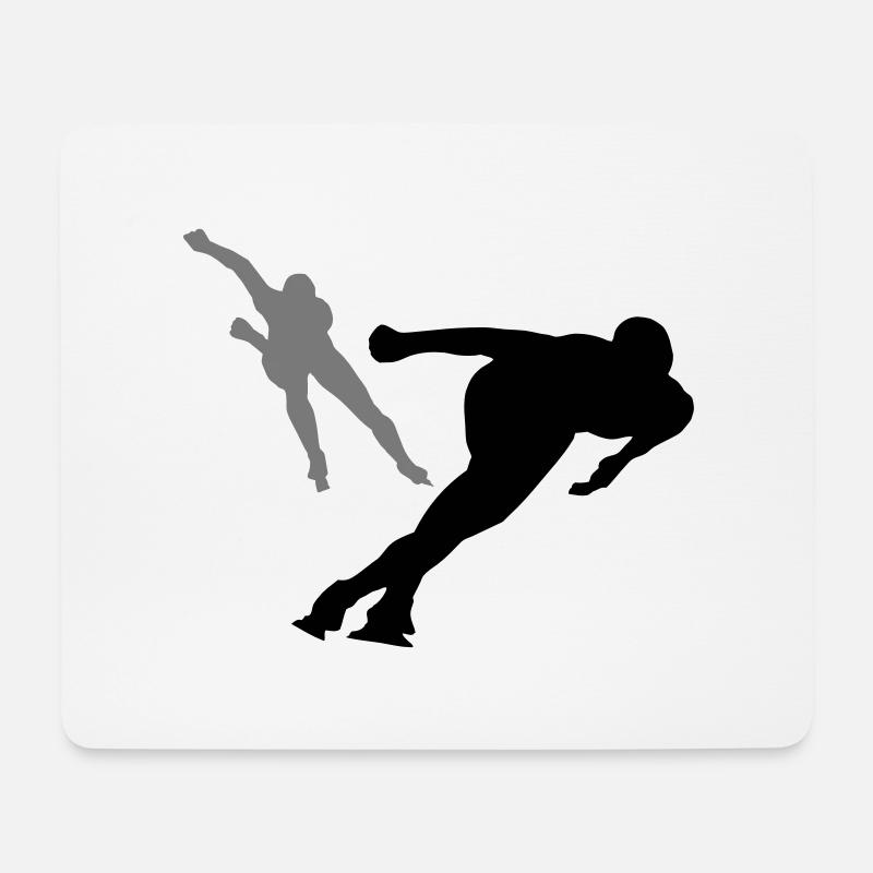 Ice Skater 2C - Mousepad (Querformat) - Weiß