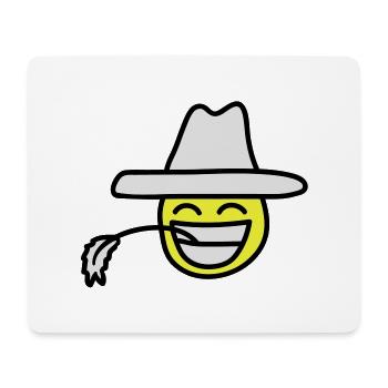 cowboy_smiley - Tapis de souris (format paysage) - blanc - Devant