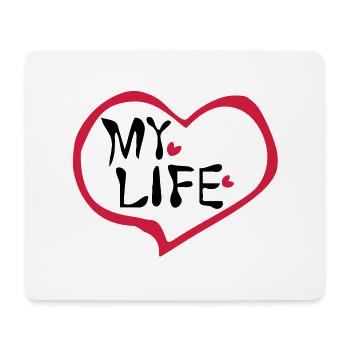 Herz mein Leben - Mousepad (Querformat) - Weiß - Vorne
