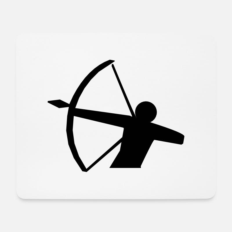 Bogenschütze Piktogramm - Mousepad (Querformat) - Weiß