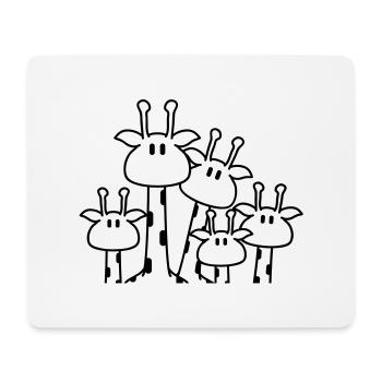 Cute giraffe family 3 children mom dad giraffe - Mouse Pad (horizontal) - white - Front