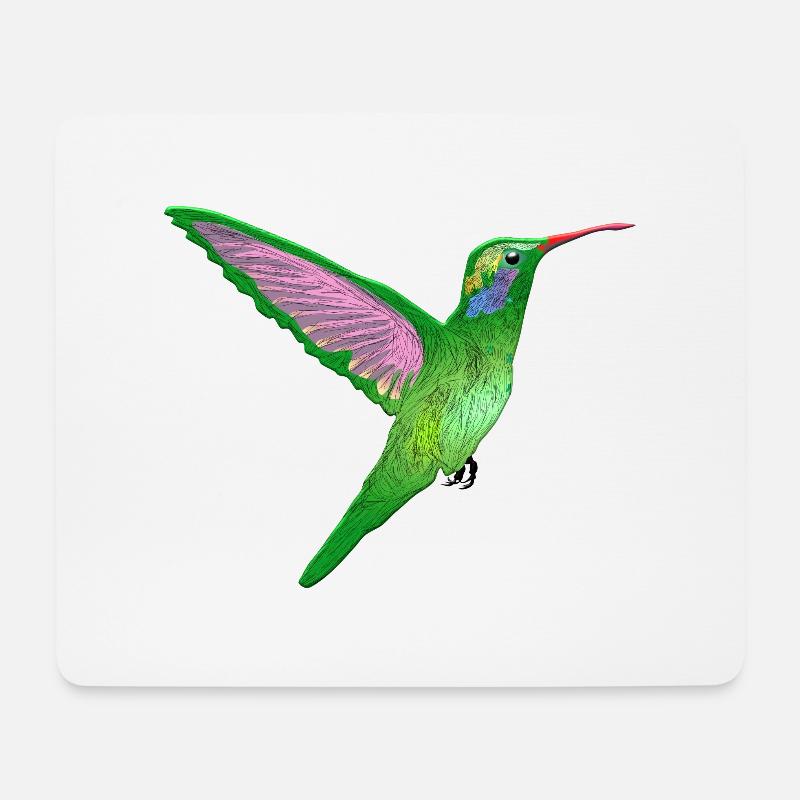 Kolibri - Mousepad (Querformat) - Weiß