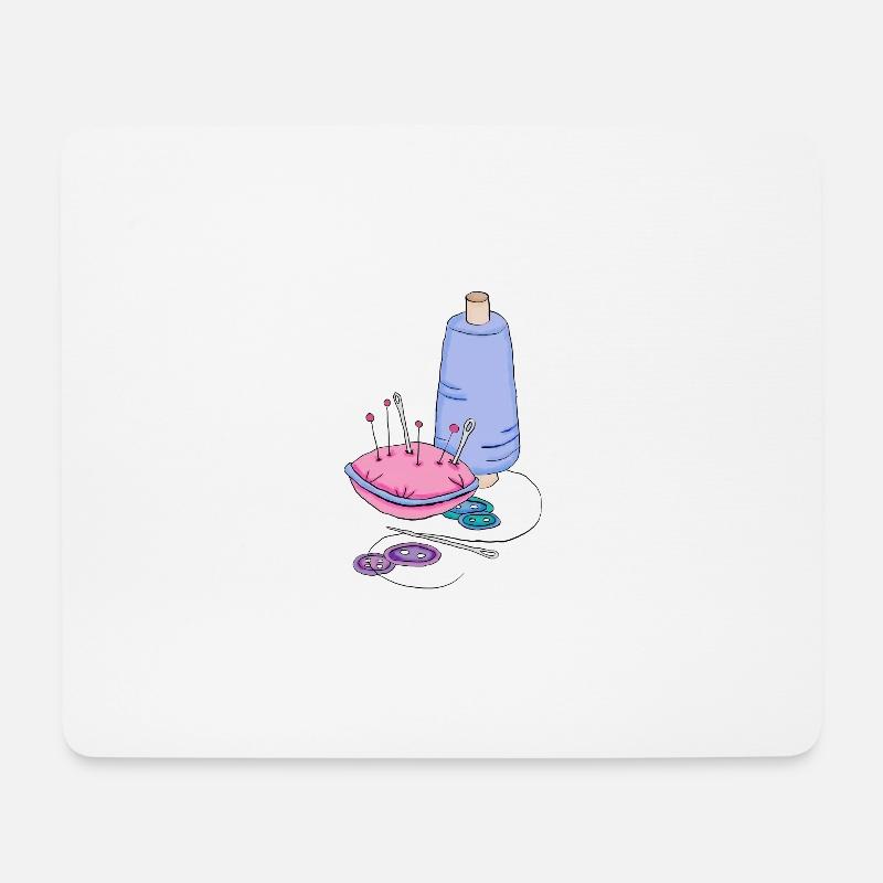 Nähen - Mousepad (Querformat) - Weiß