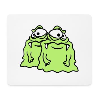 Équipe 2 amis couple glibber slime dégueulasse - Tapis de souris (format paysage) - blanc - Devant