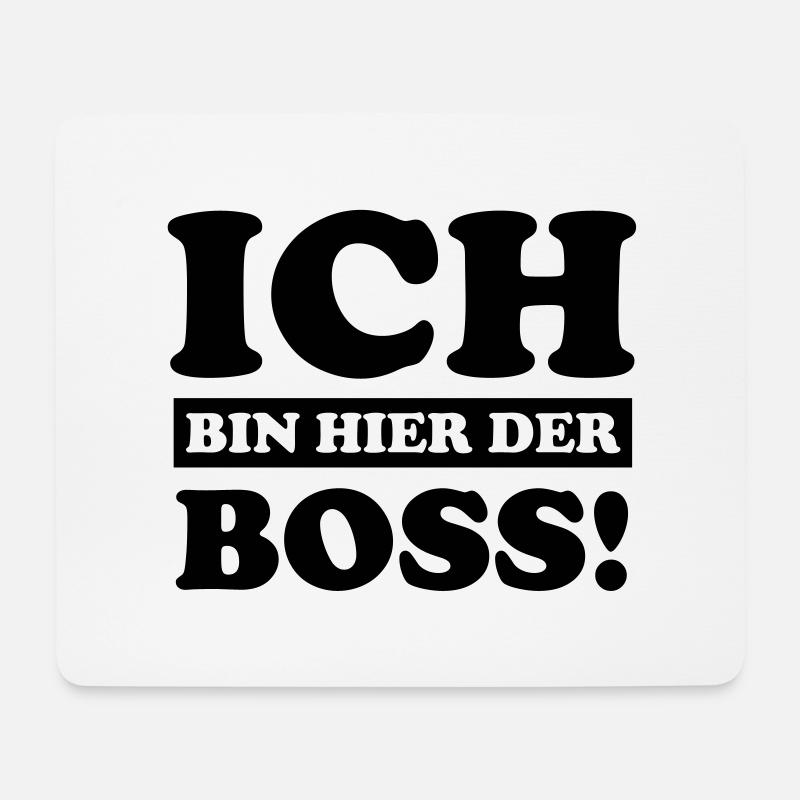 ich_bin_hier_der_boss - Mousepad (Querformat) - Weiß