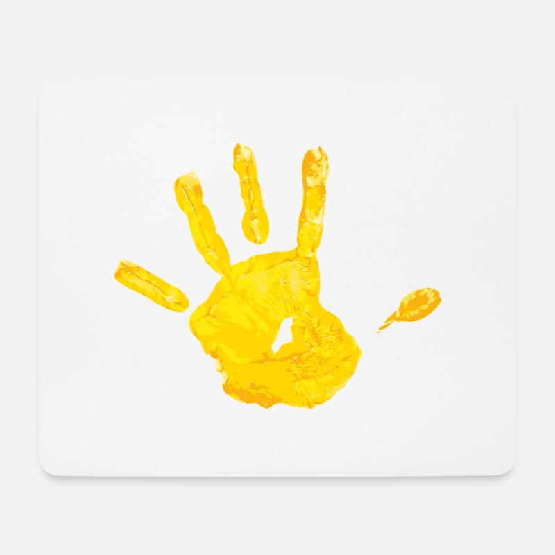 hand yellow - Mousepad (Querformat) - Weiß
