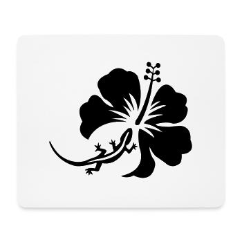 Margouillat hibiscus - Tapis de souris (format paysage) - blanc - Devant
