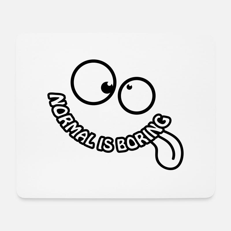 Normal Is Boring Smiley - Mousepad (Querformat) - Weiß