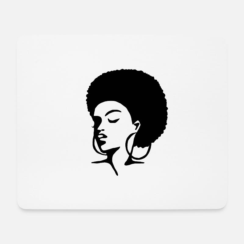 Afro women style - Mouse Pad (horizontal) - white