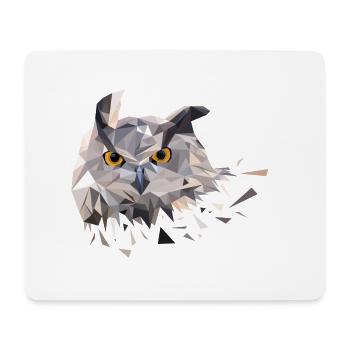 Low Poly Eule Dreieck Design T-Shirt Geschenkidee - Mousepad (Querformat) - Weiß - Vorne