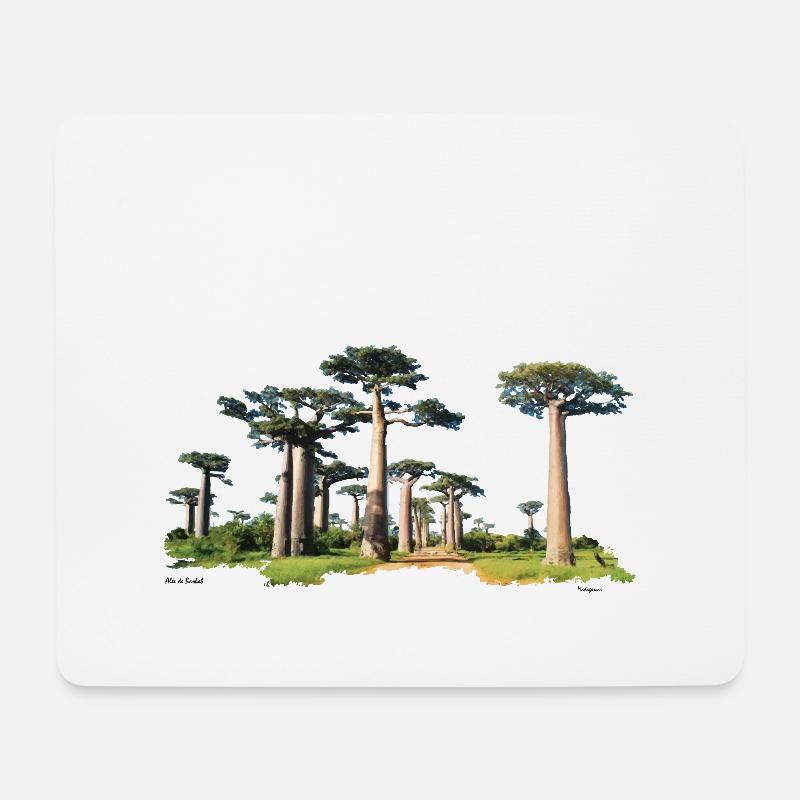 Baobab - Mousepad (Querformat) - Weiß