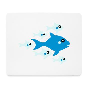 Cute Fish Babys And Mother - Mouse Pad (horizontal) - white - Front