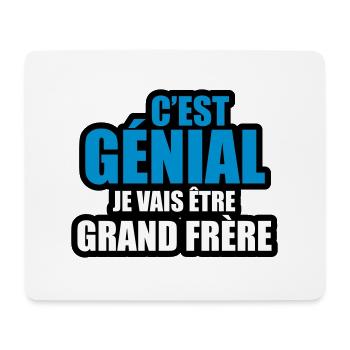 c'est génial je vais être grand frère - Tapis de souris (format paysage) - blanc - Devant
