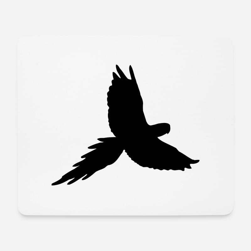 papagei_silhouette - Mousepad (Querformat) - Weiß
