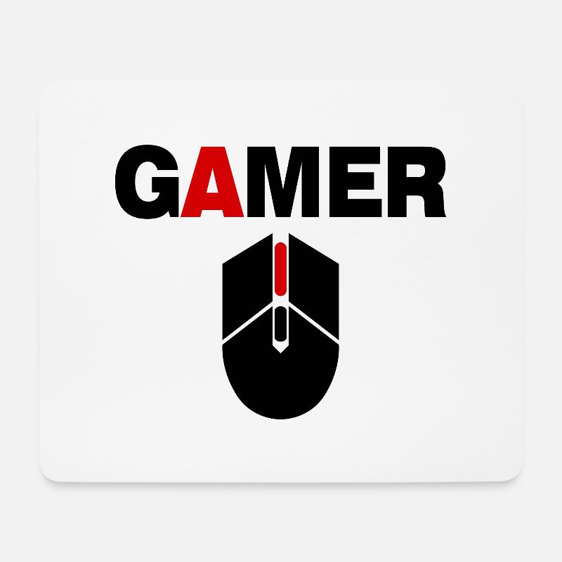 Gamer Maus PC Gaming - Mousepad (Querformat) - Weiß