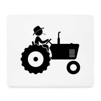 Bauer auf Traktor - Mousepad (Querformat) - Weiß - Vorne