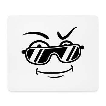 Cool guy sunglasses type grin - Mouse Pad (horizontal) - white - Front