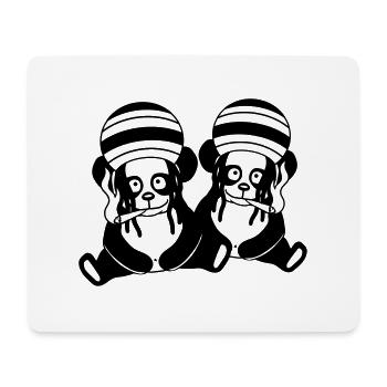 coole 2 panda freunde team paar baer raggae joint - Mousepad (Querformat) - Weiß - Vorne