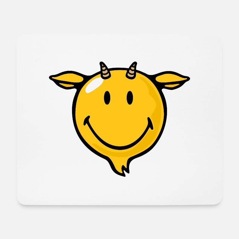 Smiley Goat - Mousepad (Querformat) - Weiß