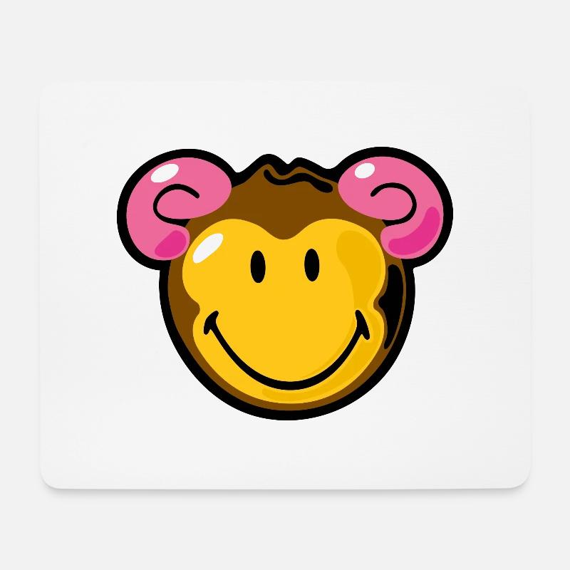 Smiley Monkey - Mousepad (Querformat) - Weiß