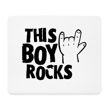 This Boy rocks - Mousepad (Querformat) - Weiß - Vorne