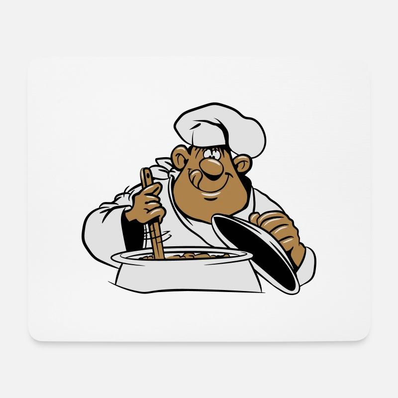 kochen koch comic witzig - Mousepad (Querformat) - Weiß