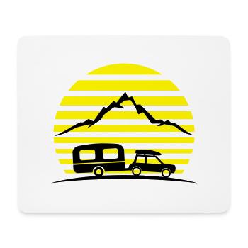 Reise - Auto und Wohnwagen - Mousepad (Querformat) - Weiß - Vorne