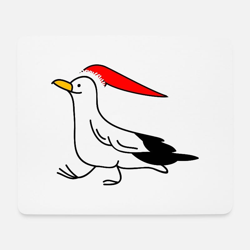 Weihnachtsmöwe - Mousepad (Querformat) - Weiß