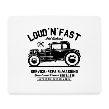 LOUD’N FAST OLD SCHOOL SERVICE REPAIR WASHING - Tapis de souris (format paysage) - blanc - Devant
