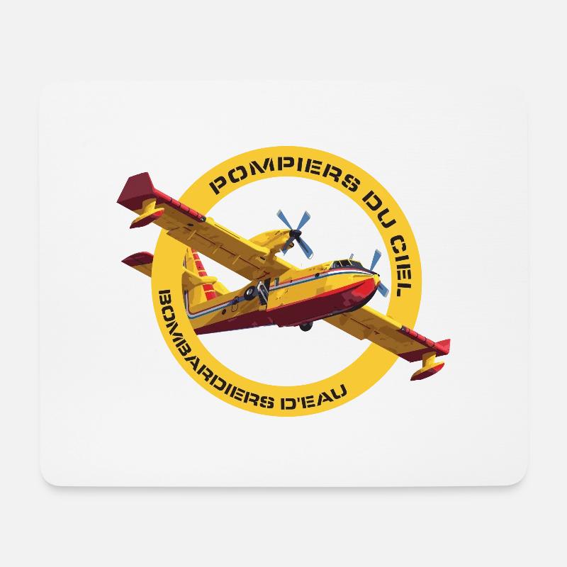 Canadair bombardier d'eau - Tapis de souris (format paysage) - blanc
