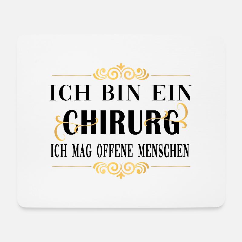 chirurg mag offene menschen schwarz gold pattern - Mousepad (Querformat) - Weiß
