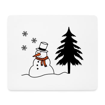 bonhomme de neige - Tapis de souris (format paysage) - blanc - Devant