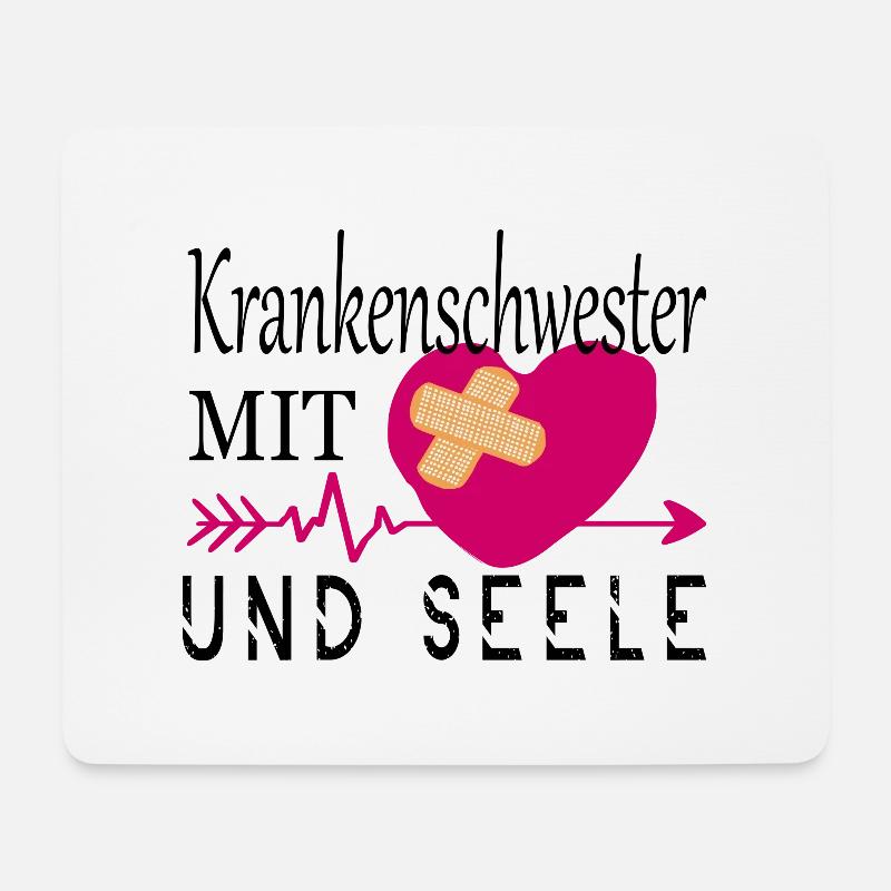 Krankenschwester mit Herz - Mousepad (Querformat) - Weiß