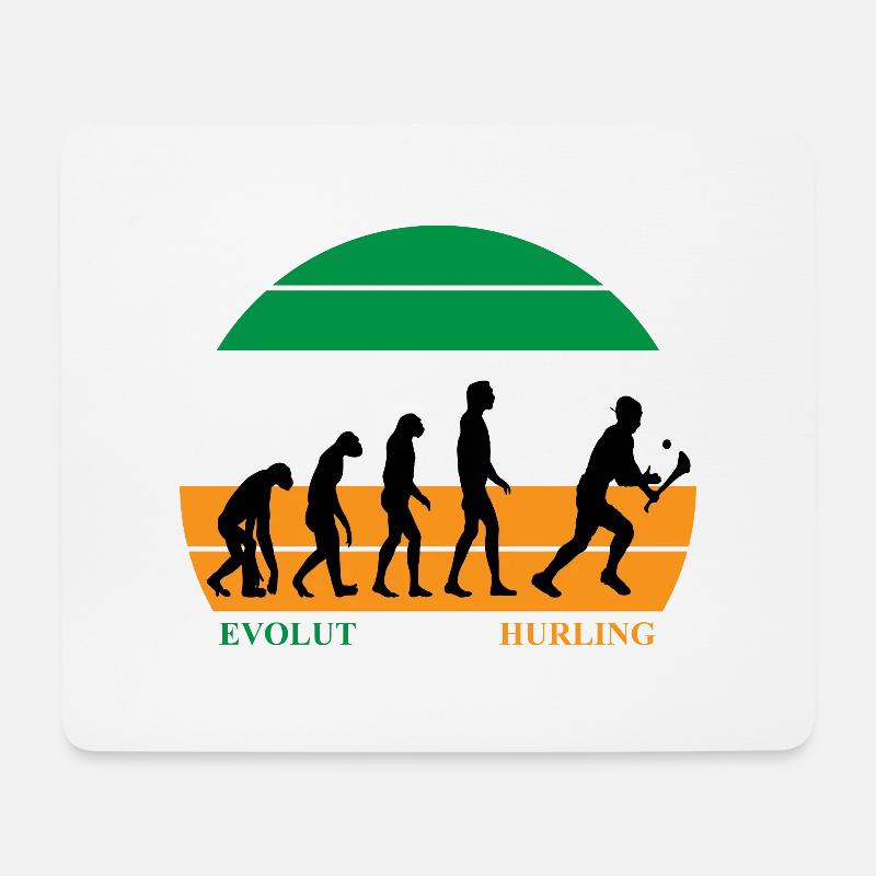 The Evolution of Hurling - Mousepad (Querformat) - Weiß