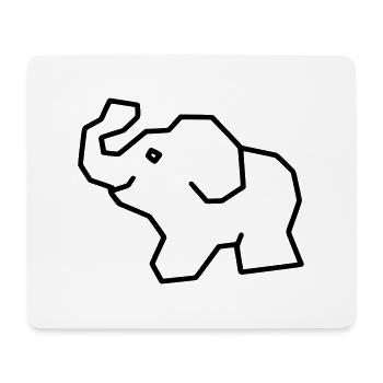 Éléphant - Tapis de souris (format paysage) - blanc - Devant