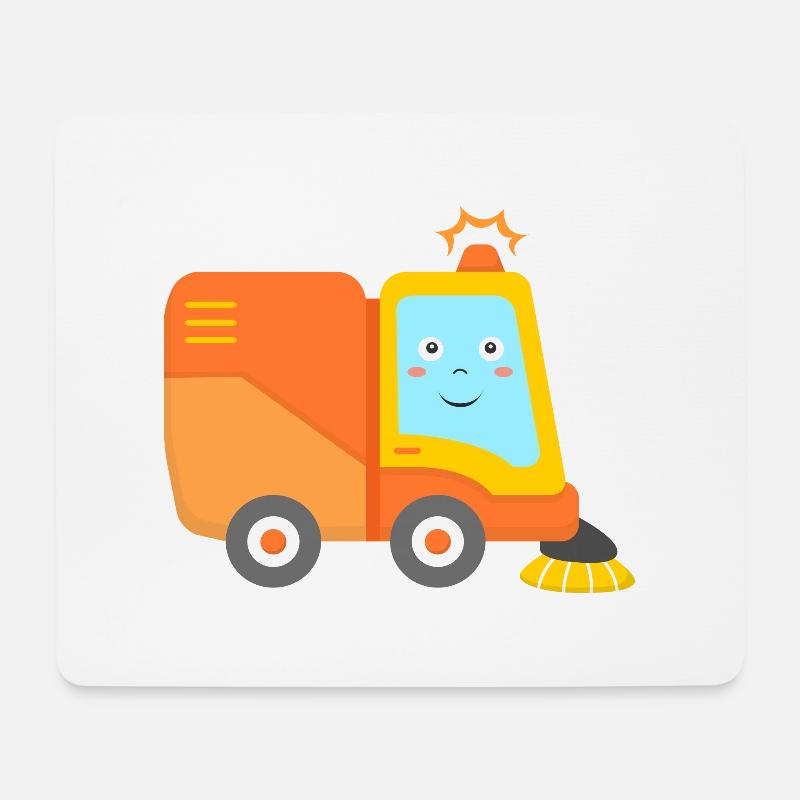 Kehrmaschine bei der Straßenreinigung - Mousepad (Querformat) - Weiß