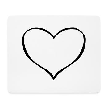 Heart Emoji Sketch black - Mouse Pad (horizontal) - white - Front