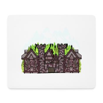 Mittelalter Ritter Burg Festung Schloss Märchen - Mousepad (Querformat) - Weiß - Vorne