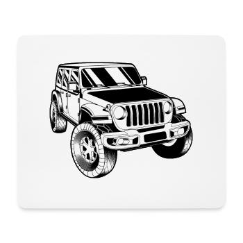 Geländewagen | Off Road Auto | Militärauto | Truck - Mousepad (Querformat) - Weiß - Vorne