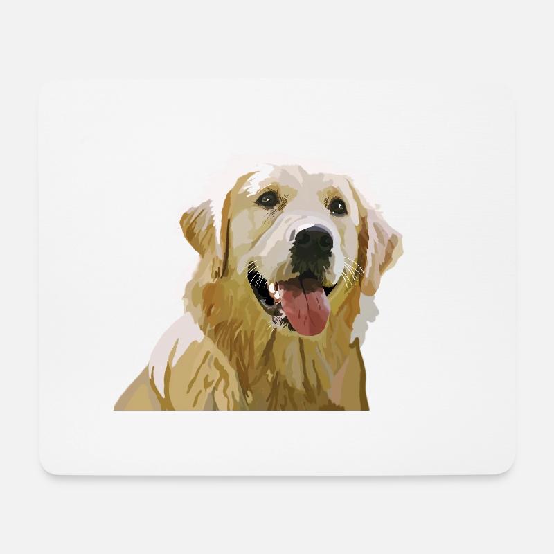 Golden Retriever - Mousepad (Querformat) - Weiß