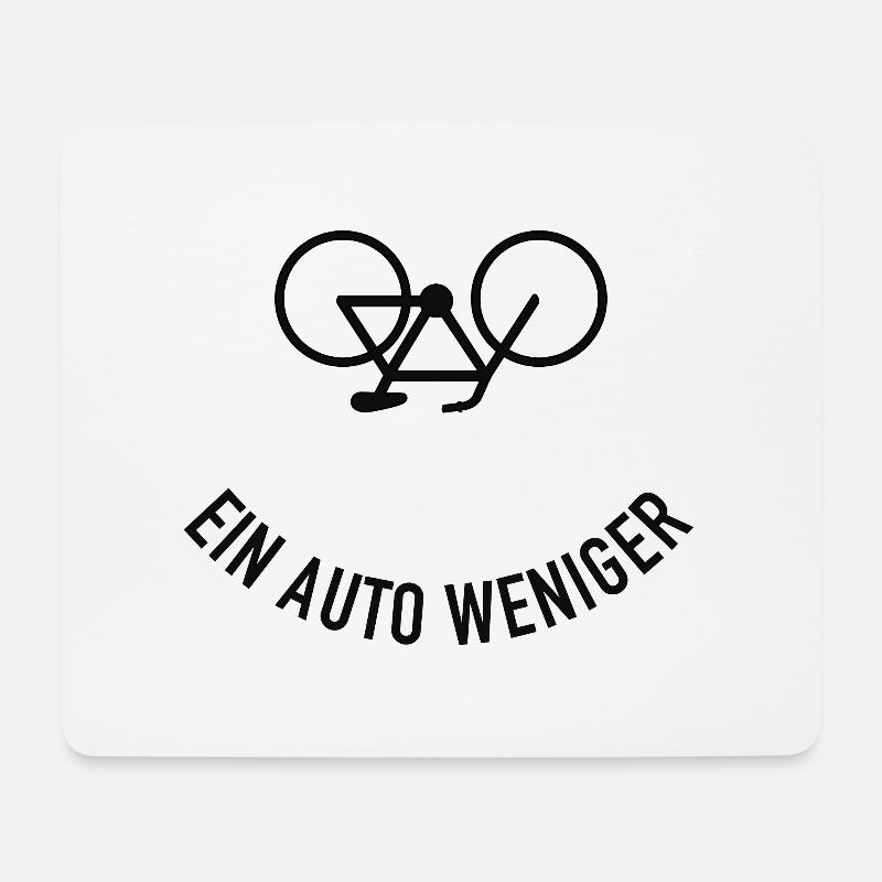 Fahrrad Bike - Ein Auto weniger - Nachhaltigkeit - Mousepad (Querformat) - Weiß