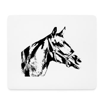 Cheval - Tapis de souris (format paysage) - blanc - Devant
