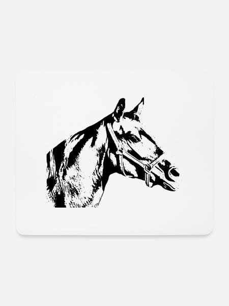 Pferd - Mousepad (Querformat) - Weiß