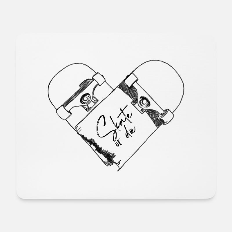 broken skateboard - Skate or die - Mouse Pad (horizontal) - white