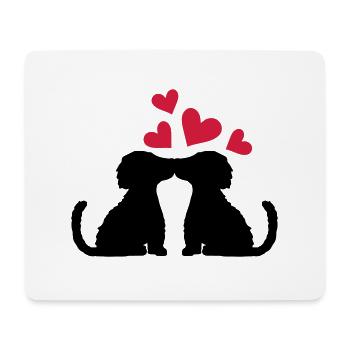 Couple kissing dogs in love - Mouse Pad (horizontal) - white - Front